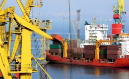 Black sea cargo port in Odessa, Ukraine